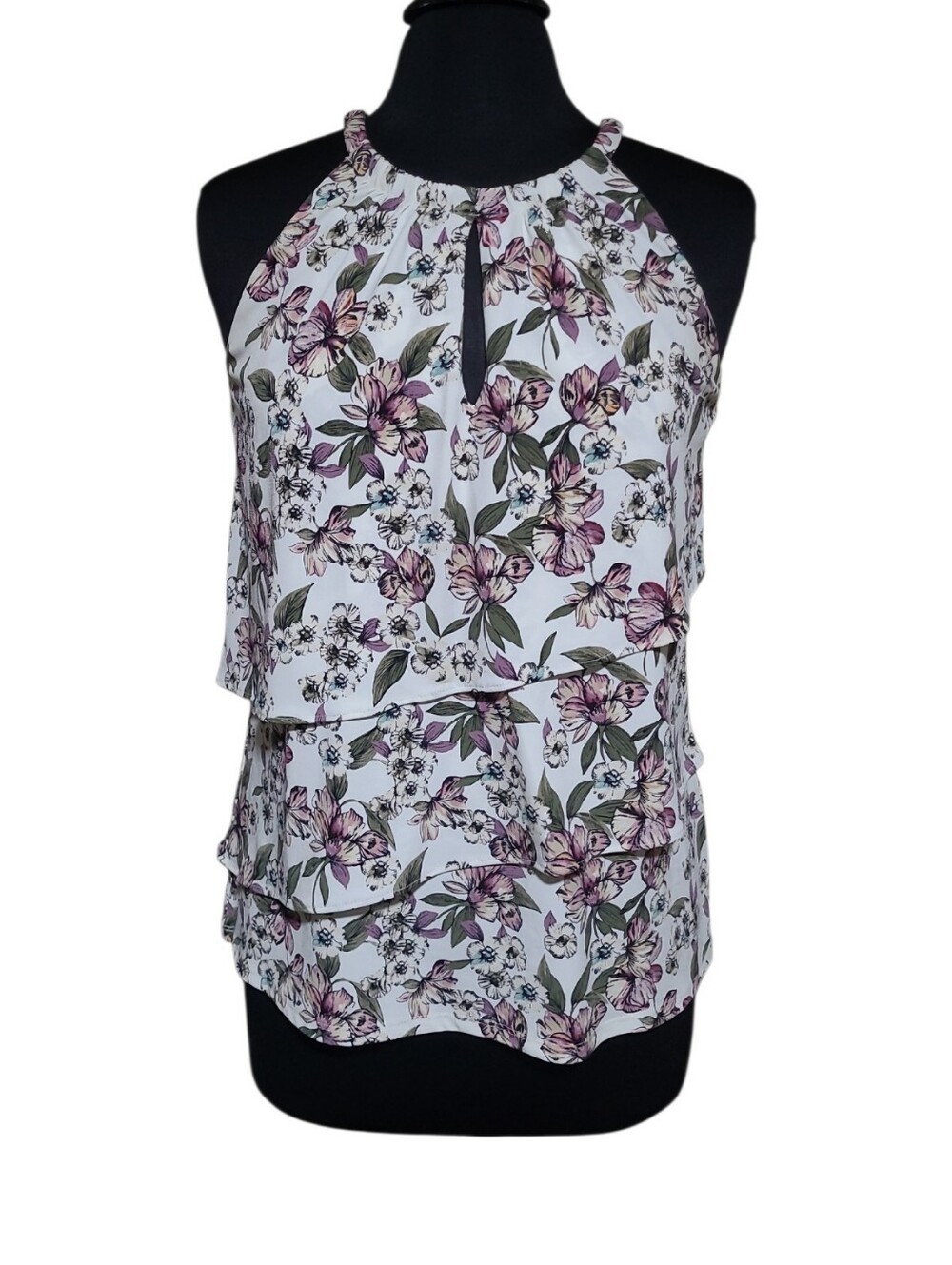 WHBM Floral Tiered Tank Top Sz Small